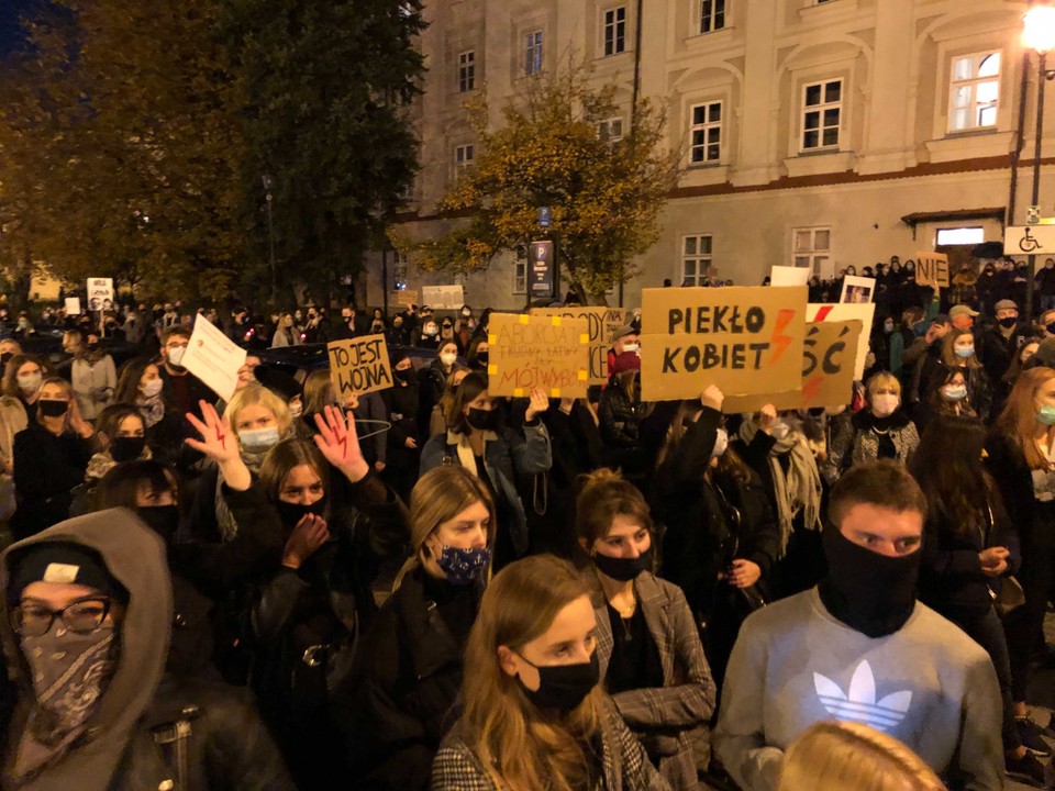 Lublin - protest przeciwko zaostrzeniu prawa antyaborcyjnego