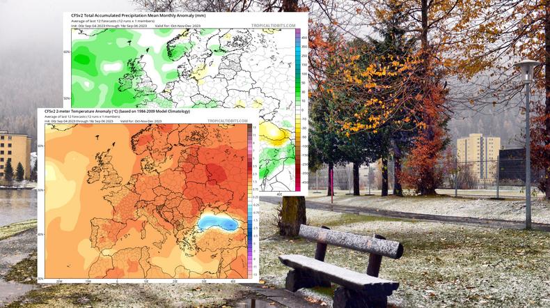 Prognozy sezonowe nie przewidują rychłego nadejścia zimy (mapy: tropicaltidbits.com)