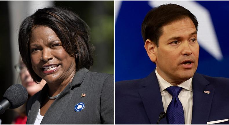 Rep. Val Demings (L) and Sen. Marco Rubio (R) are running for Senate in Florida.