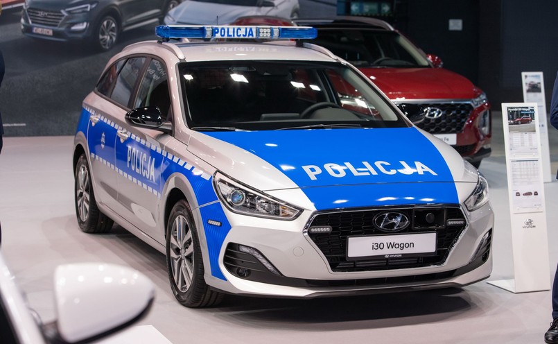 Policyjny i30 Wagon był jedną z gwiazd Hyundaia w czasie XI edycji Ogólnopolskich Targów Motoryzacyjnych i Biznesowych - Fleet Market 2019 zorganizowanych w Warszawie