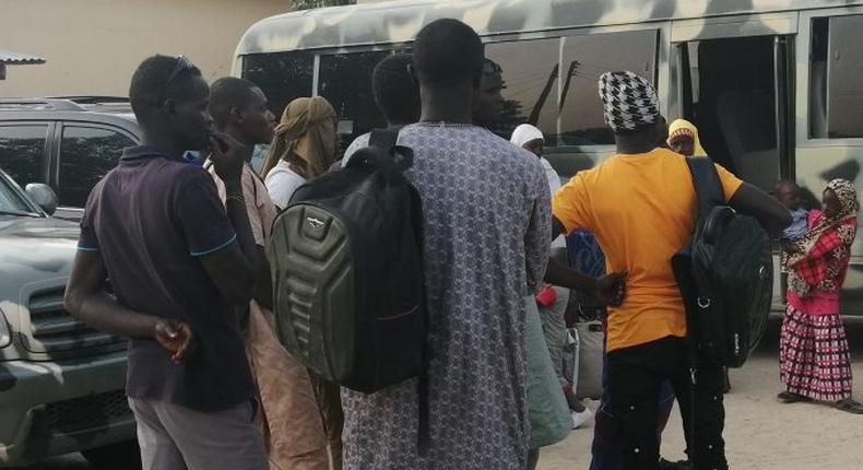 Repentant Boko Haram members arrive Maiduguri in Borno. [Premium Times]