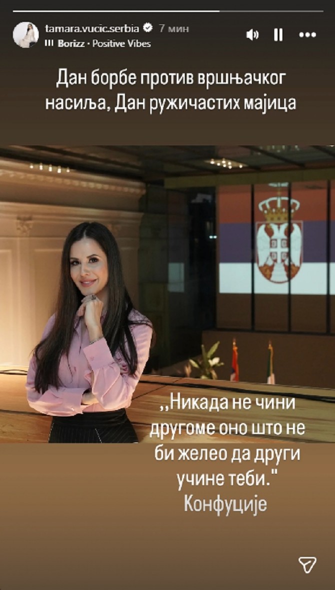 Tamara Vučić nosi danas ružičastu boju i za to ima veoma važan razlog