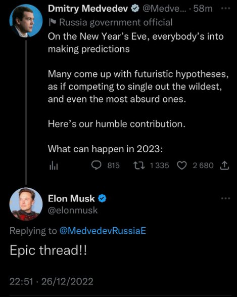 Elon Musk odpowiada Dmitrijowi Miedwiediewowi