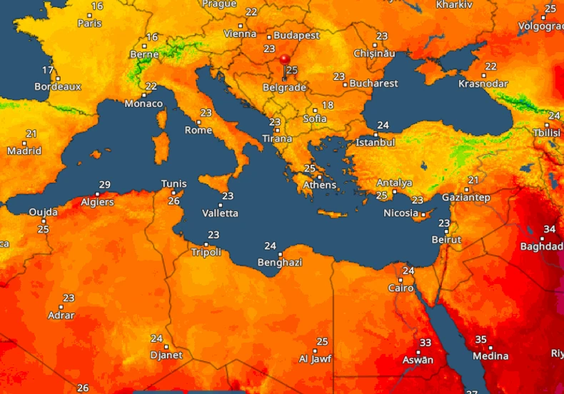 U Beogradu toplije nego u Kairu