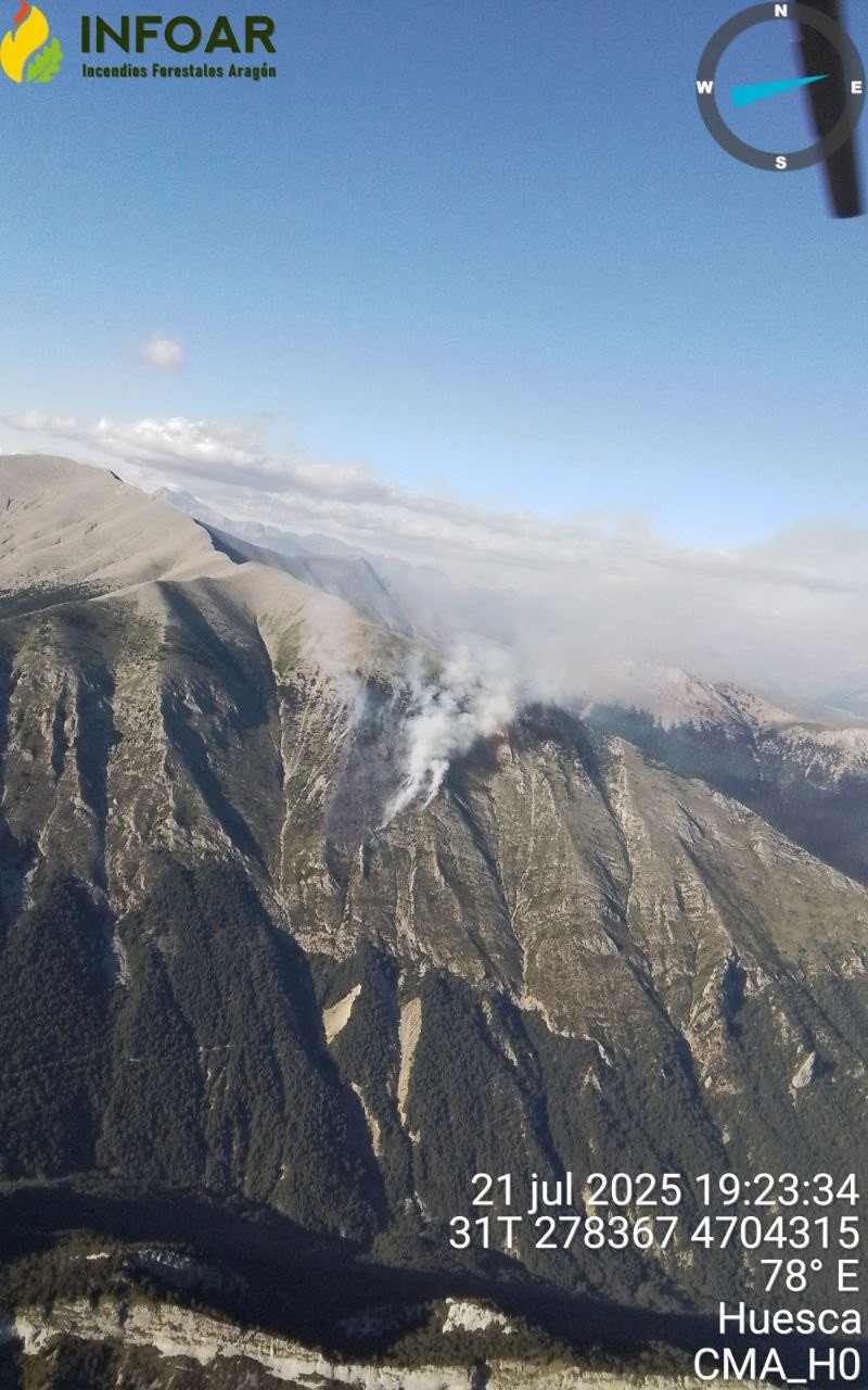 Incendio Huesca: 18 hectáreas calcinadas en Foradada