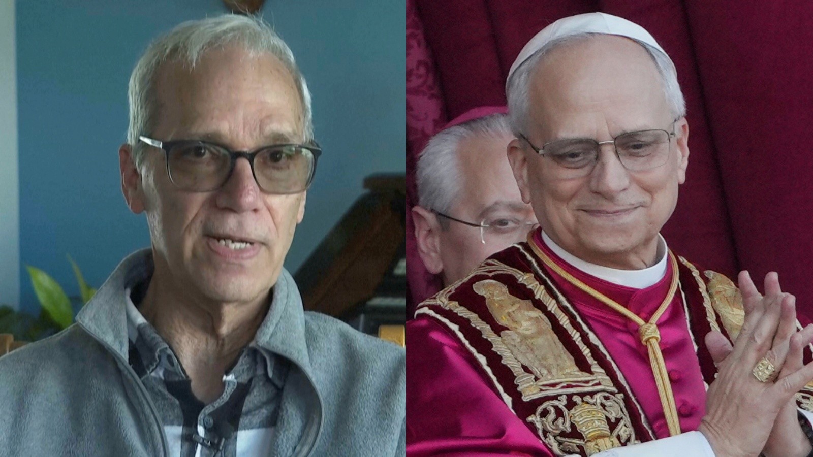 Novozvolený pápež Lev XIV. a jeho starší brat John Prevost (vľavo).