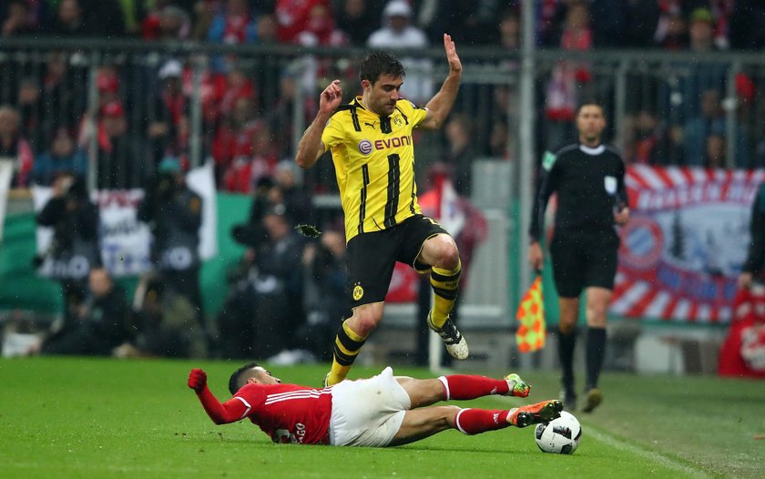 Borussia Dortmund's Ousmane Dembele scores their third goal