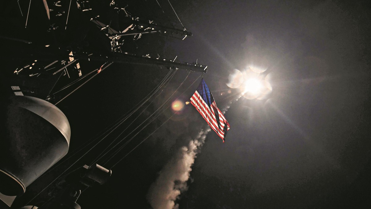 U.S. Navy guided-missile destroyer USS Porter (DDG 78) conducts strike operations while in the Medit