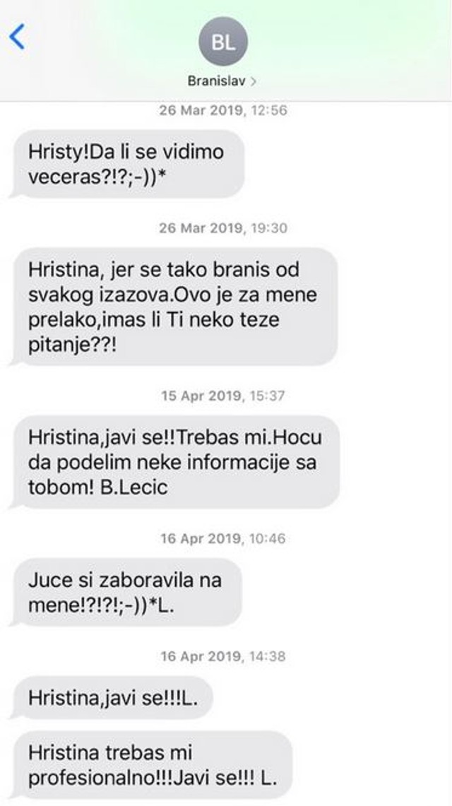 Poruke koje je Hristina podelila