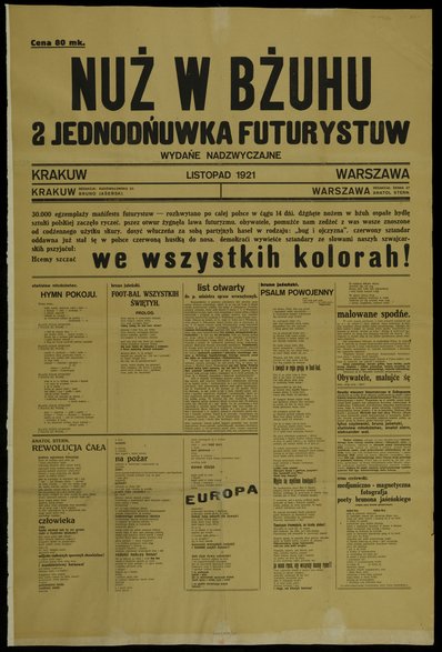 "Nuż w bżuhu : 2 jednodńuwka futurystuw" (listopad 1921)