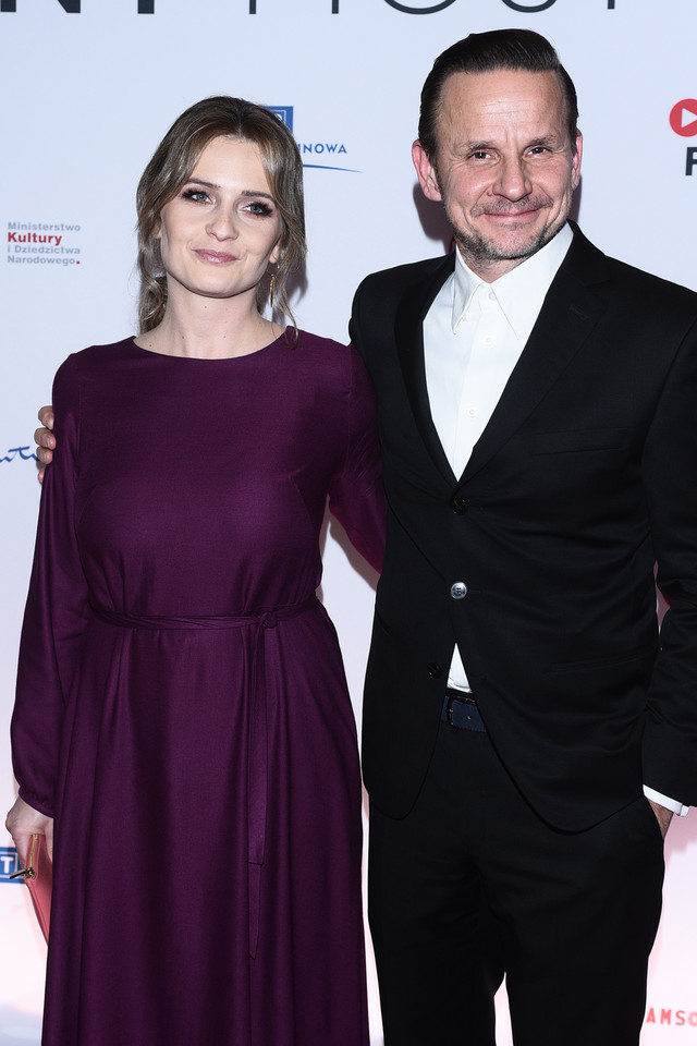 Gabriela Mierzwiak i Bartłomiej Topa na premierze filmu "Żelazny most", 2019 r.