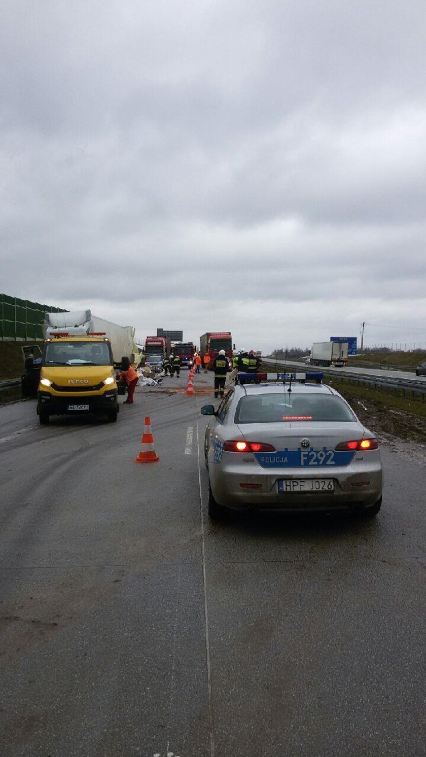 Makabryczny wypadek na A1. Zderzyły się dwa tiry