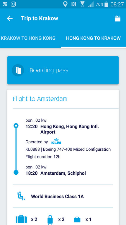 Aplikacja KLM