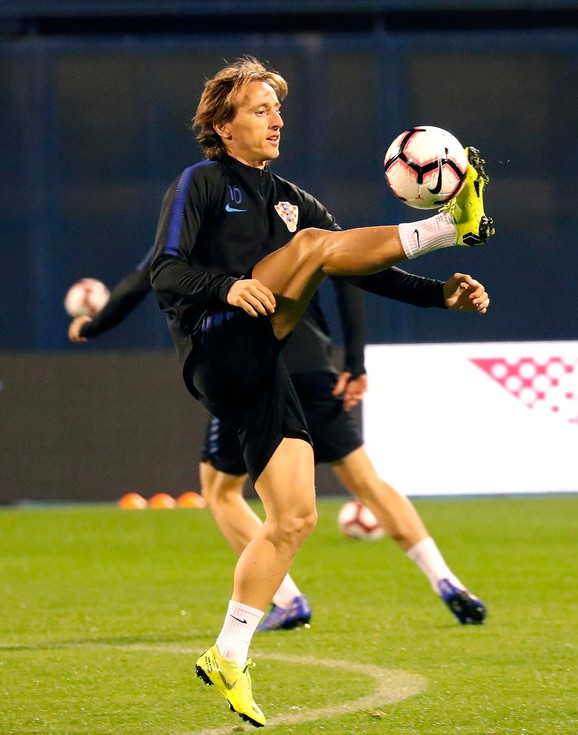 Luka Modrić na treningu Hrvatske