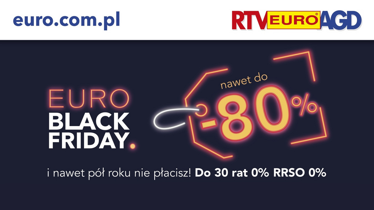 <strong>Black Friday wystartował w RTV EURO AGD już 29 października. Sieć przygotowała prawdziwą moc wyjątkowych ofert na elektronikę i sprzęt AGD – nawet do -80 proc. na wybrane produkty.</strong>
