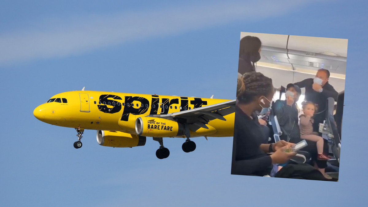 Koronawirus: Awantura w samolocie Spirit Airlines, dwuletnie dziecko nie miało na sobie maski