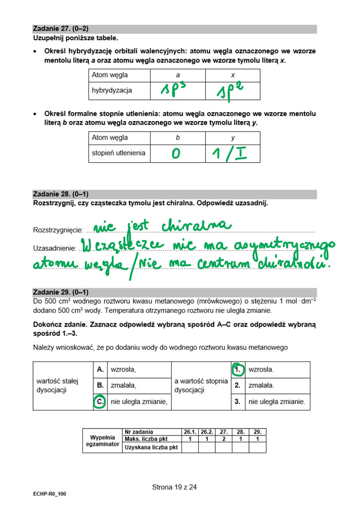 Matura rozszerzona z chemii 2021 - arkusze - rozwiązanie