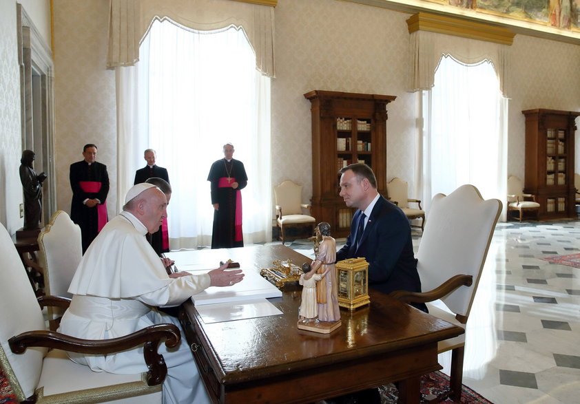 Papież Franciszek i Andrzej Duda (2018 r.)