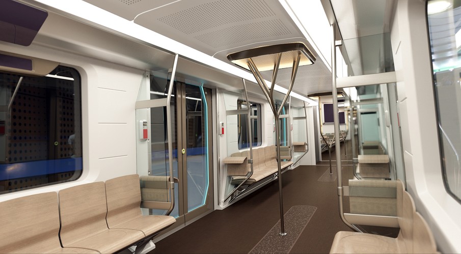 Wnętr pociągu jest ciche - poziom hałasu to 75 dB