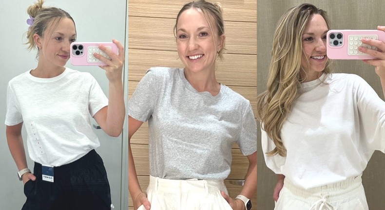 I tried on similar T-shirts at Old Navy, Gap, and Banana Republic.Chloe Caldwell