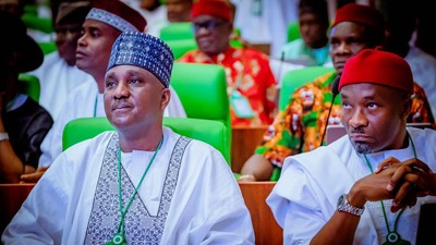 Speaker of the House of Representatives, Tajudeen Abbas and the Deputy Speaker, Rep. Benjamin Kalu. 