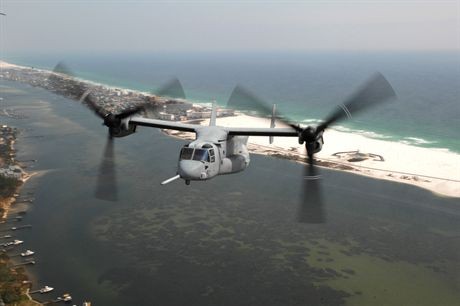 070330-F-4684K-031GULF OF MEXICO (March 30, 2007) - An MV-22 Osprey from Marine Medium Tiltrotor Training Squadron 204 (VMMT-204), Marine Corps Air Station New River, N.C., flies over the Gulf of Mexico and surrounding areas in Florida. The Marines are on a two-week training exercise at Hurlburt Field, Fla., to allow pilots and other aircrew members to train and navigate in an unfamiliar environment. U.S. Air Force photo by Senior Airman Andy M. Kin (RELEASED)