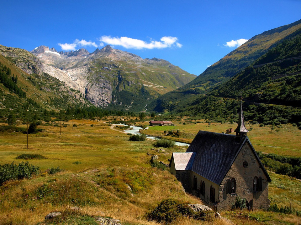 Miejscowość Gletsch pod Furkapass