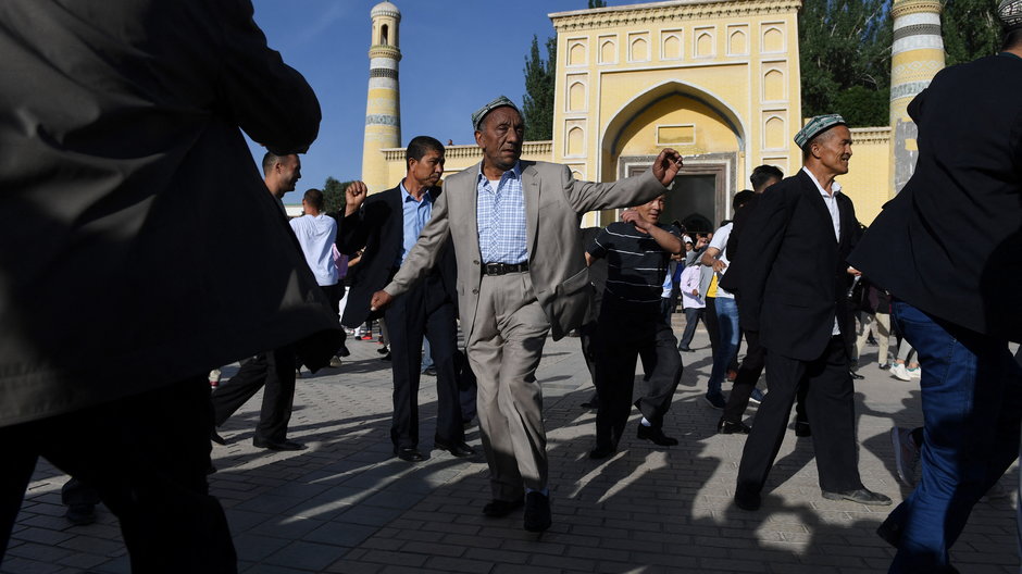 Id al-Fitr, Święto Przerwania Postu, tańczący Ujgurzy w Kaszgarze