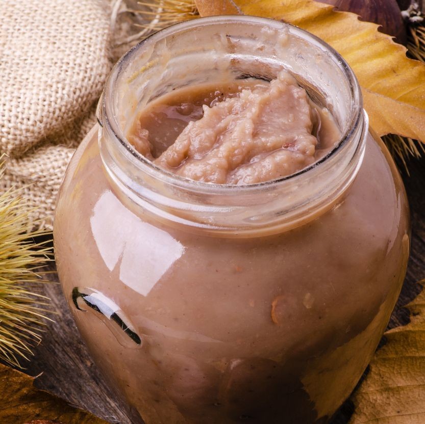 Gaštanová kaša s hruškami.