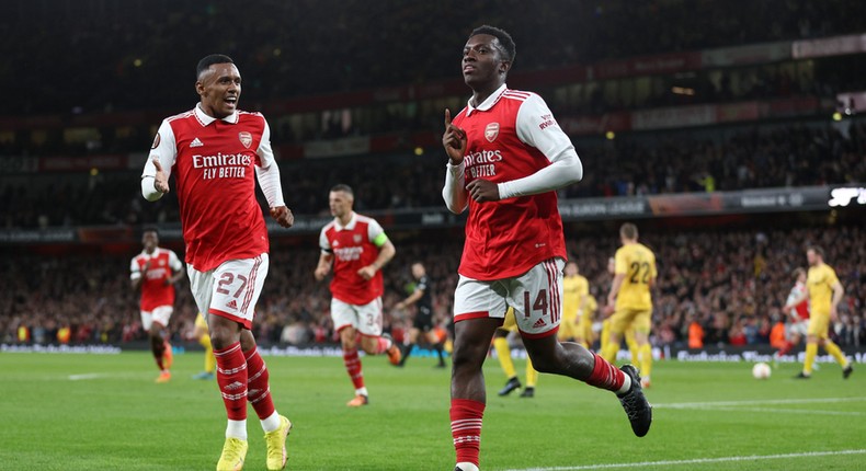 Eddie Nketiah opened the scoring for Arsenal in  a past match 