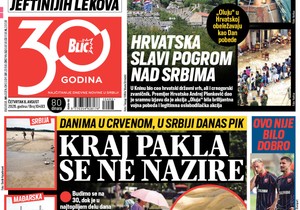 Blic naslovna strana za 6.8.