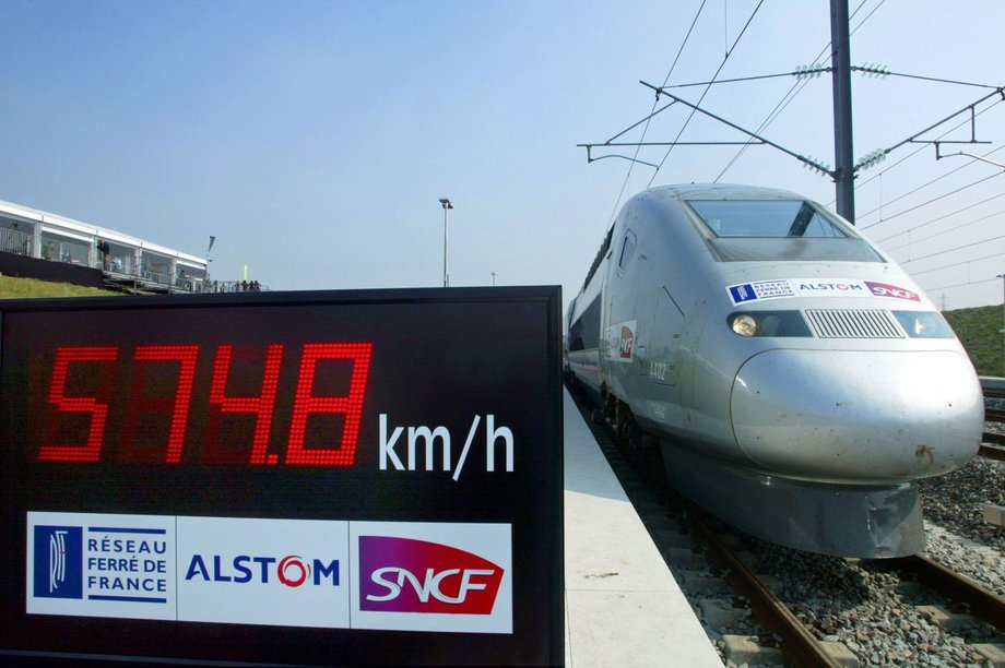 2. TGV, Francja - 575 km/godz.