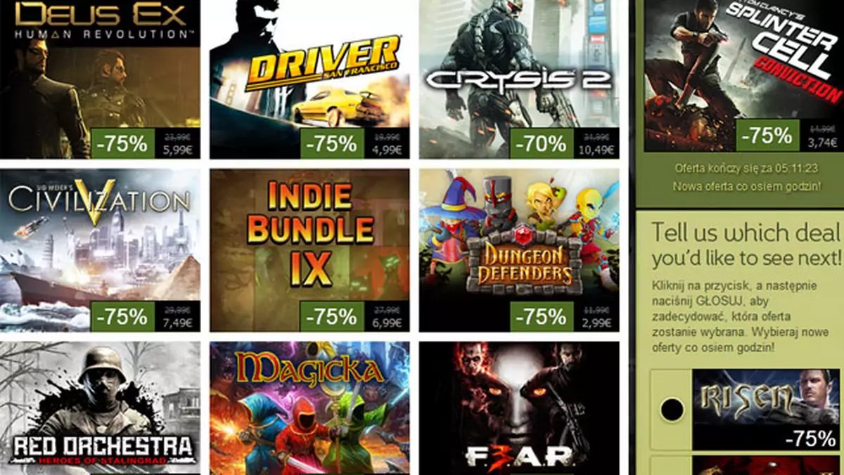 Steam Sale - kolejne gry na ruszt: Deus Ex, Driver, F.3.A.R., Far Cry 2 i inne