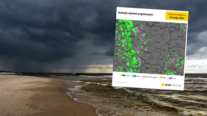 Burze nie powiedziały ostatniego słowa. Dziś również się pojawią (screen: meteologix.com)