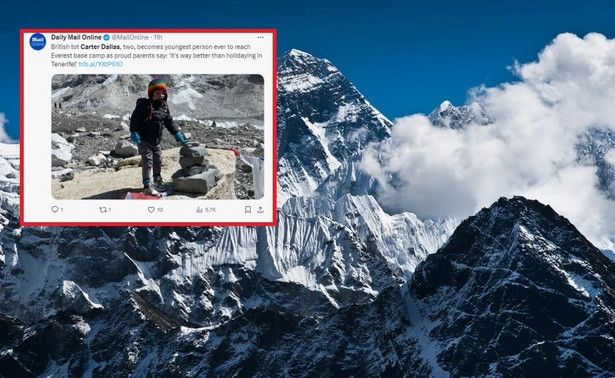 Najmłodszy zdobywca bazy pod Mount Everest