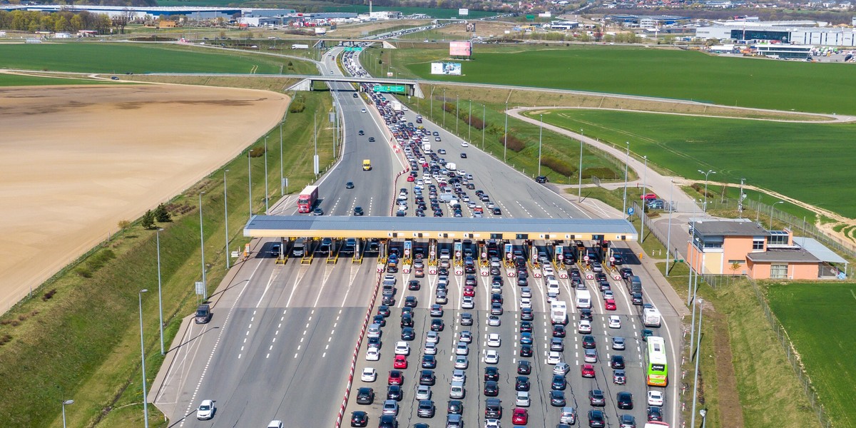 Autorstrada A1 Amber One. Korek na bramkach zjazdowych z autostrady w kierunku Trojmiasta