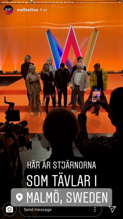 Margaret na konferencji prasowej Melodifestivalen