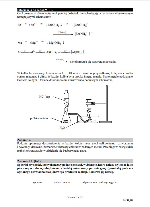 Matura z chemii - arkusz, poziom rozszerzony