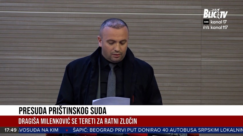 Izricanje presude Dragiši Milenkoviću
