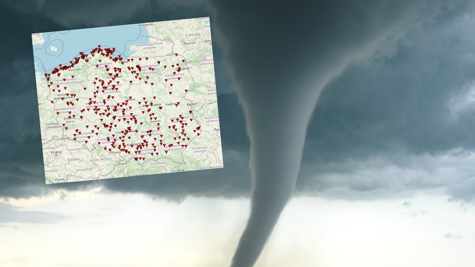 Od początku XXI w. w Polsce zarejestrowano ponad 400 tornad (mapa: ESWD)