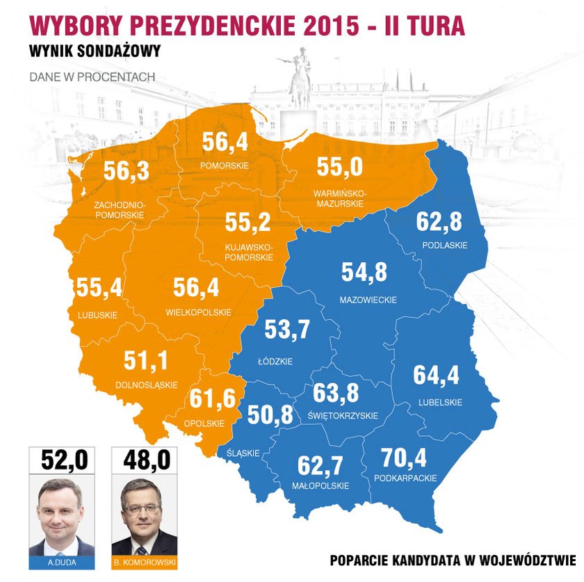 Mapa wybory prezydenckie 2015