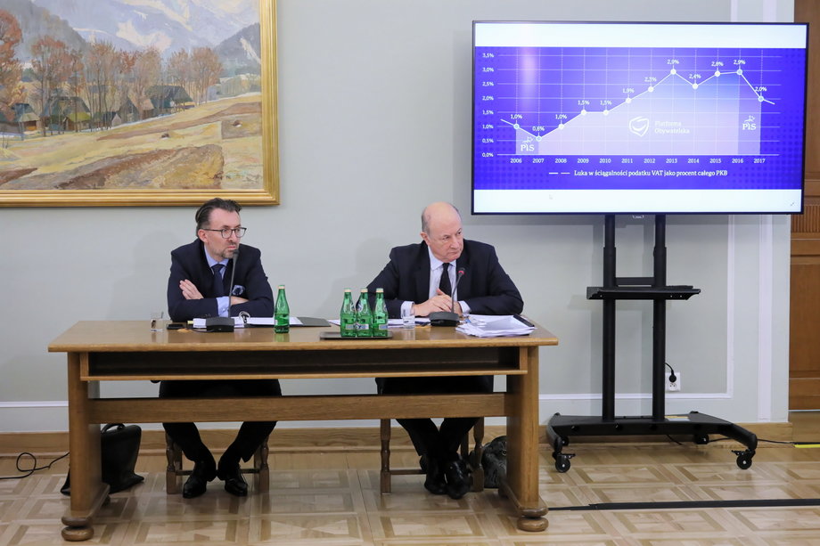 Na zdjęciu były minister finansów Jan Vincent Rostowski i jego pełnomocnik Marek Chmaj