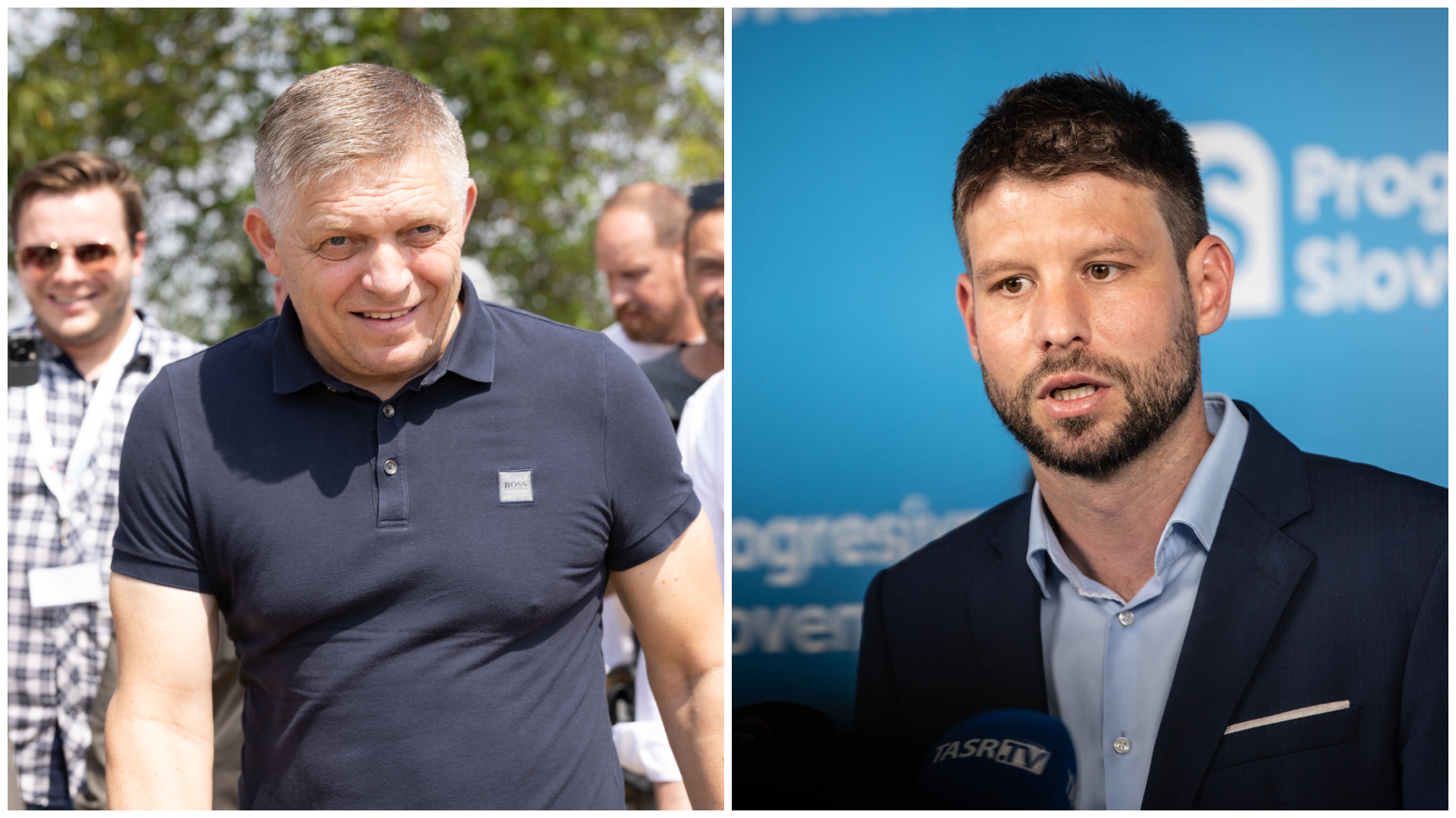 Premiér Robert Fico (Smer) a predseda PS Michal Šimečka