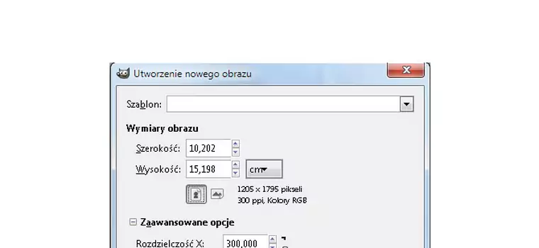 Tworzenie własnego szablonu w GIMP-ie