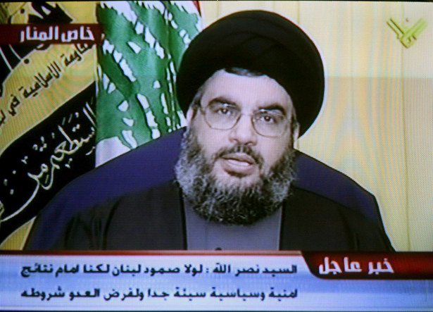 Przywódca libańskiego Hezbollahu, szejk Hasan Nasrallah