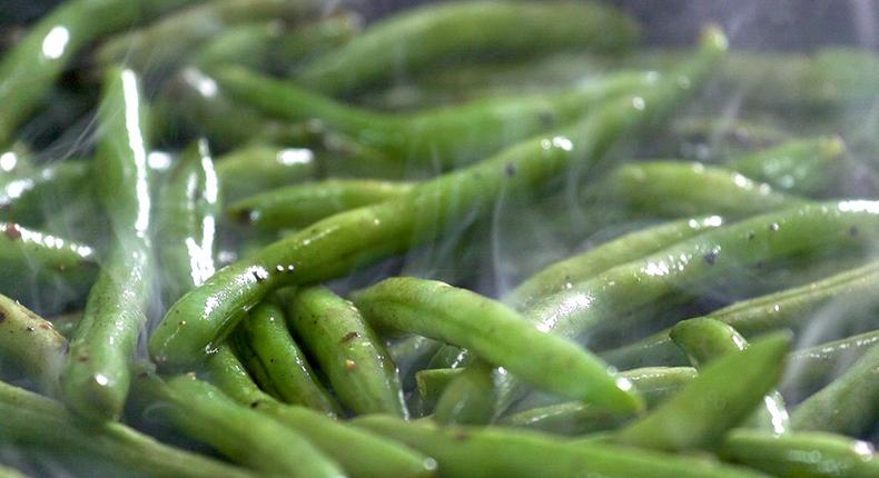 charred green beans