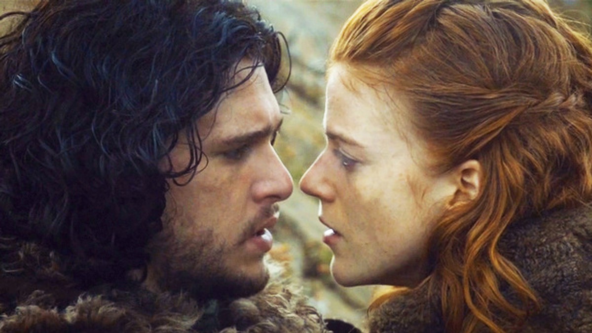 Jon Snow i Ygritte. Kadr z serialu "Gra o tron"