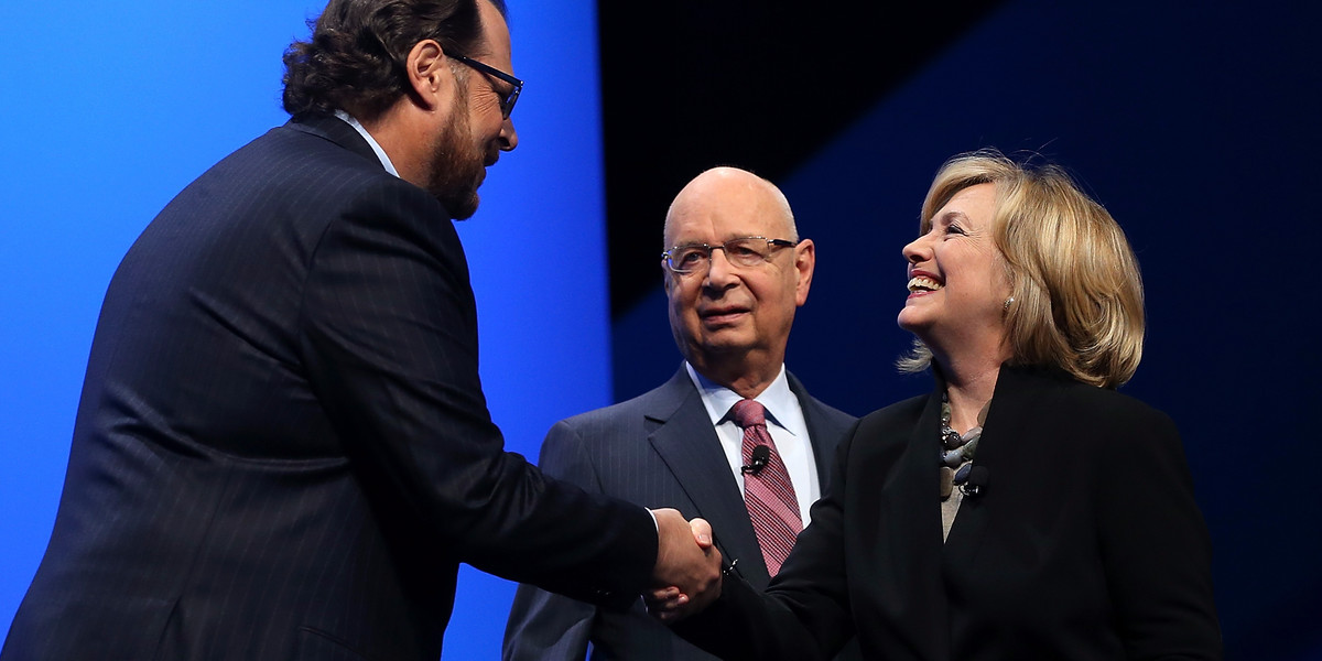Salesforce CEO Marc Benioff with Hillary Clinton.