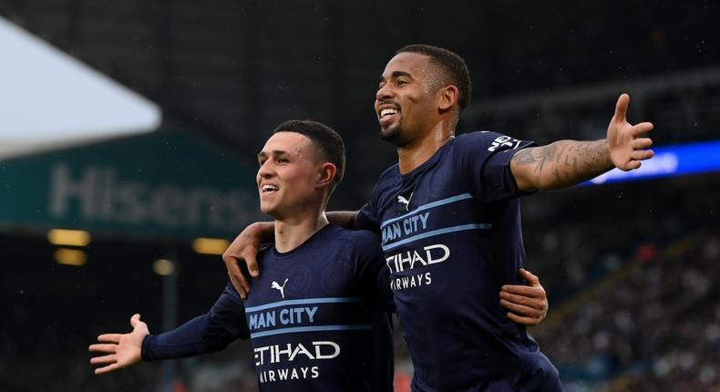 Gabriel Jesus and Phil Foden inspired Manchester City to a 4-0 win against Leeds United