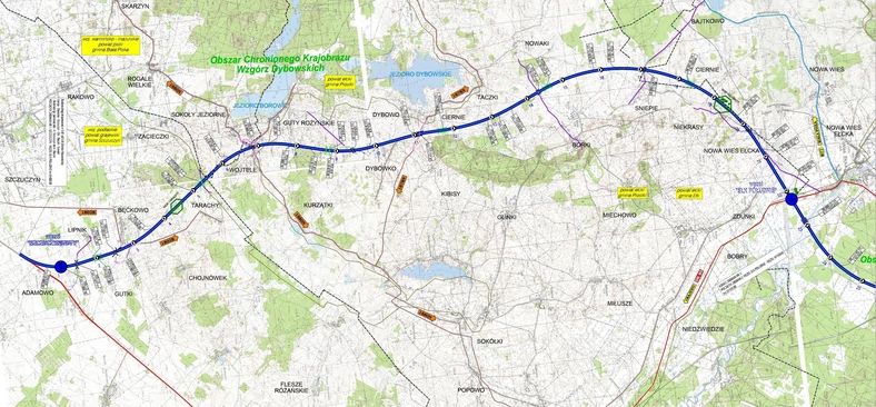 Plan odcinka S61 Szczuczyn—Ełk Południe